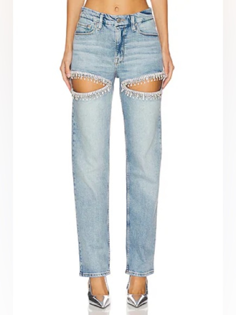 Good American Good Icon straight-leg diamond jeans